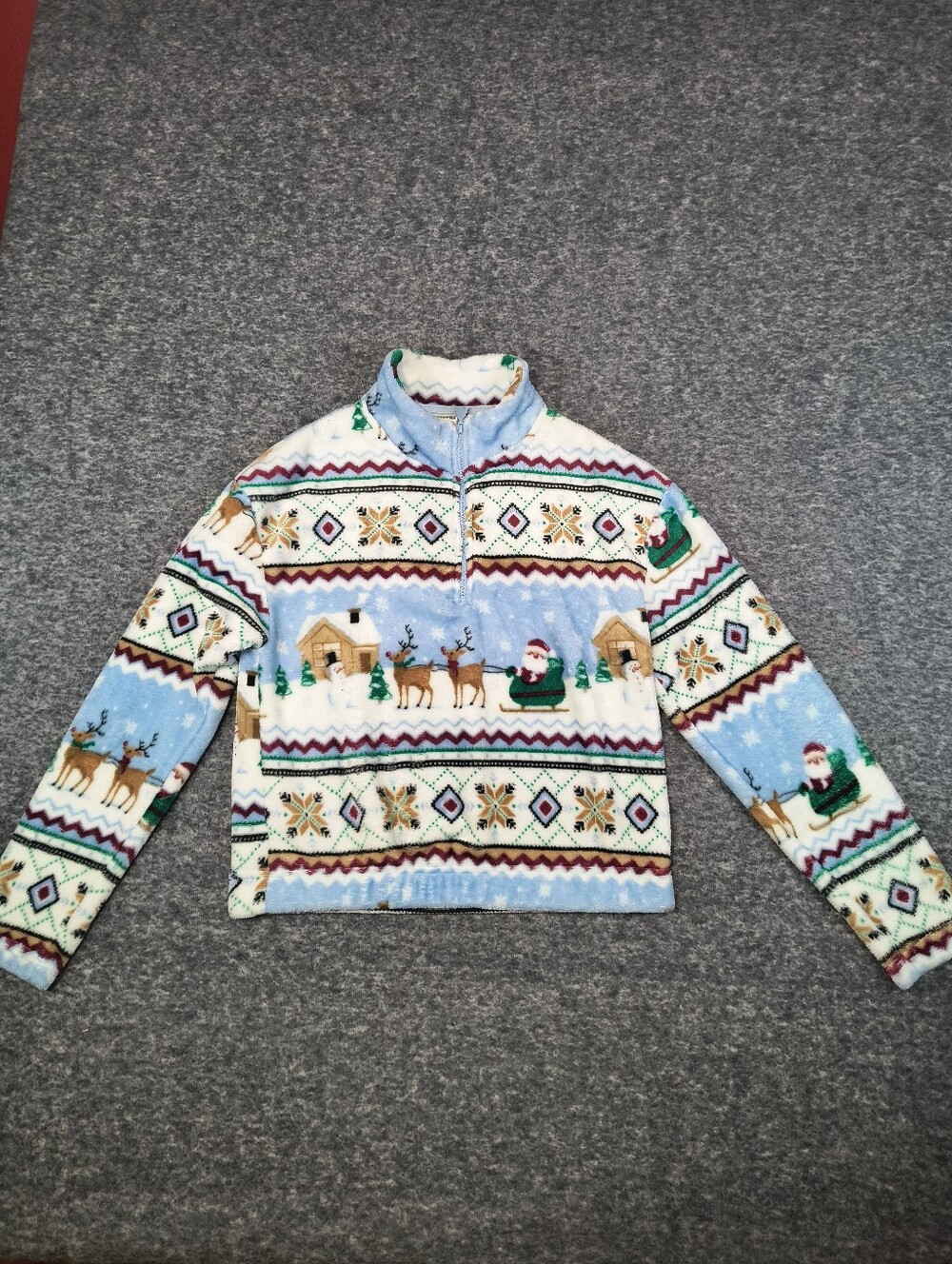 No Boundaries cropped fleece Christmas jacket, women's small